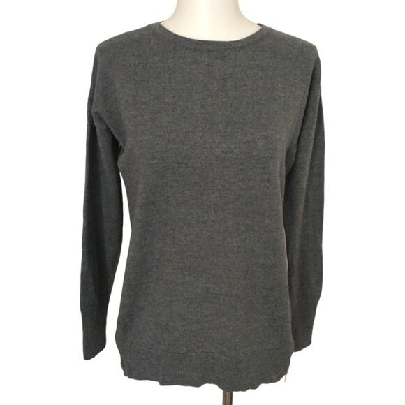 Talbots Merino Wool Sweater S Zipper Details Gray Academia Old Money Luxury - Picture 6 of 16